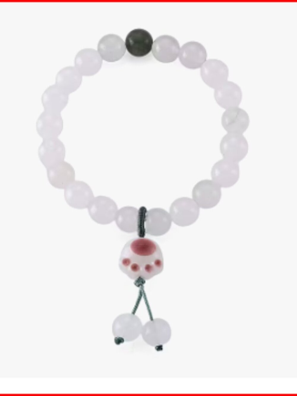 Green and White Jade Beaded Stretch Bracelet
